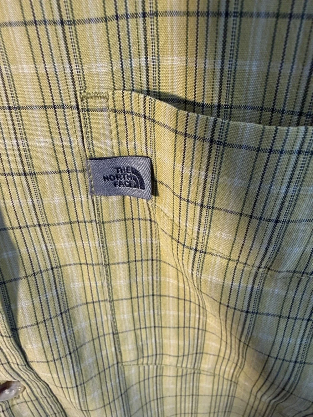 The North Face men’s Plaid Button Up Shirt XL Green Lightweight Outdoor